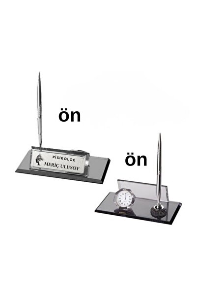 gifttime Kişiye Özel Psikolog Masa Üstü İsimlik - Saatli ve Kalemli Lüks Kris...