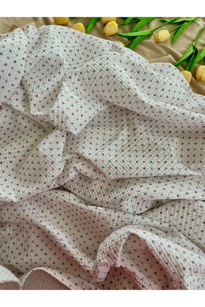 KİRAZHOME Colorful Polka Dot Patterned Pique Blanket 150X200 cm – Single Size, Waffle Textured Summer Blanket