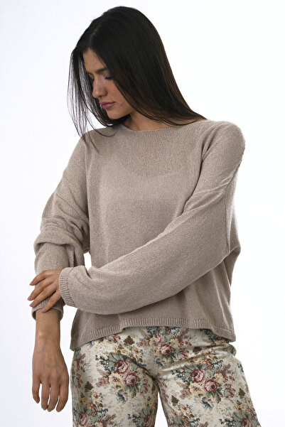 ABBRA Women's Self-Collar Plain Sweater