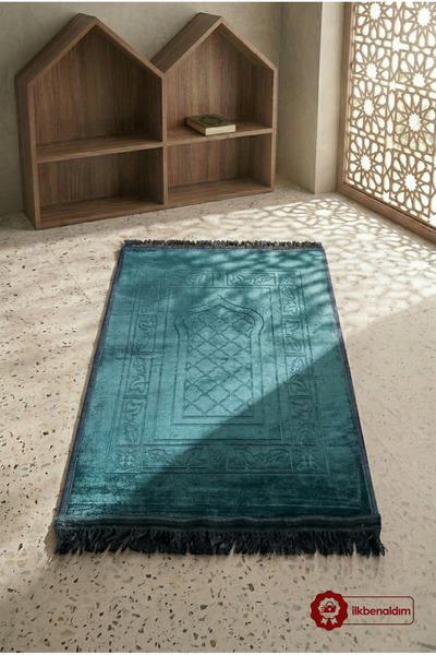 Zey-Al Λούτρινο χαλάκι προσευχής με αντιολισθητική βάση, εξαιρετικά απαλή βελ...