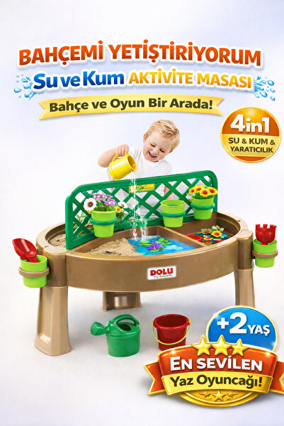 Sayıcı Kids Su Kum Çalışma Aktivite Masası 4in1 Çocuk Oyun Masası Eğitici Bah...