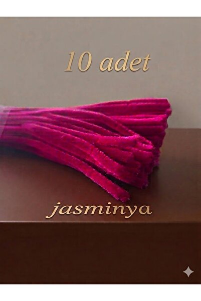Jasminya 10 Adet Koyu Pembe Fuşya Şönil Çiçek Dekoratif Süsleme Hobi Etkinlik...