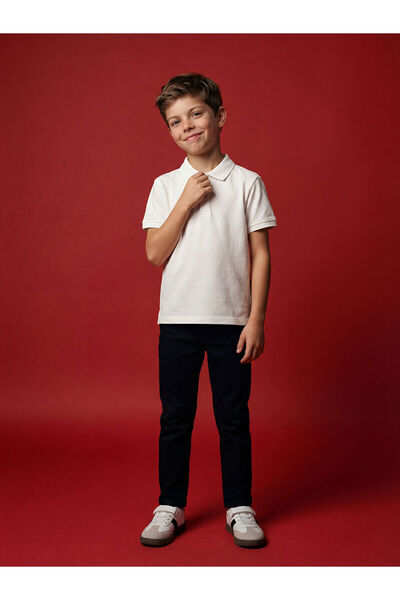 LC Waikiki Lcw Kids Black Basic Gabardine Boys' Trousers with Nevavm Difference