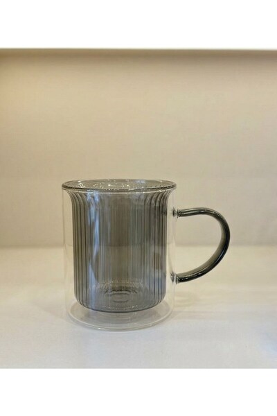 LeylArt Smoked Trendy Glass with Handle