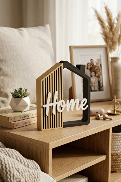 KLYNTO Modern Dekoratif Home Yazılı Ev Figürü - Minimalist Salon, Ofis ve Kit...