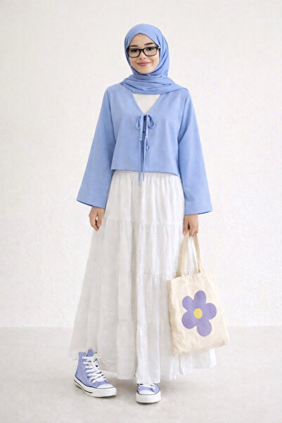 CNG MODA Νεανικό Τεσσέττουρ Κιμονό Πουκάμισο Φούστα Τοπ Κροπ