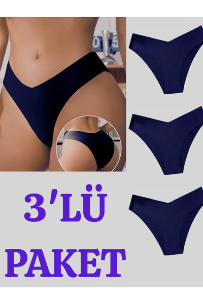 AY10 Yüksek Bel Lazer Kesim Kadın Brezilya Külot Toparlayıcı Külot 3'lü Paket