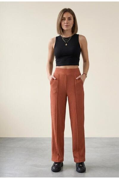 just wear zt بنطلون بخصر مرتفع وتفاصيل خياطة دقيقة - تصميم مريح وعصري للاستخد...
