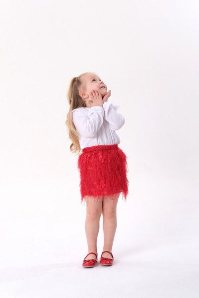 Sweet Luna Red Fringed Skirt and Shirt Set