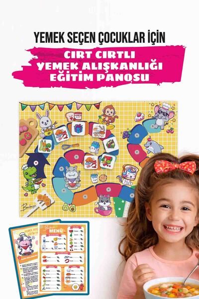 Yemek Yeme ve Yemek Seçen Çocuklar İçin Ödüllü Beslenme Panosu, Eğitici Yemek Takip Tablosu,
