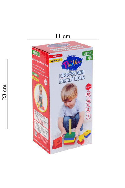 KESKİN SOUND Boxed Wooden Rectangular Colorful Tower