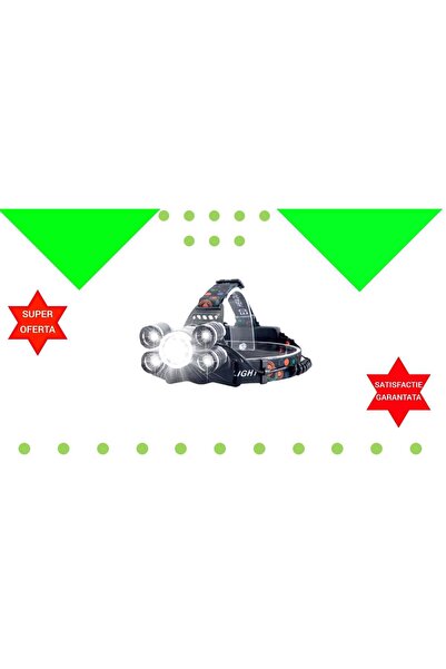 OEM Επαγγελματικός Φακός Κεφαλής LED 2000 Λούμεν - Επαναφορτιζόμενος με 5 LED...