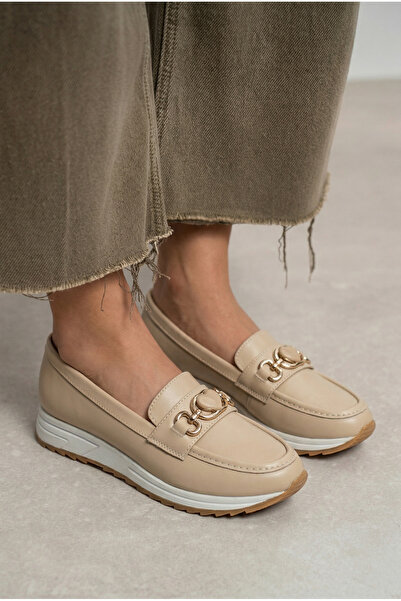 GİAMGİA STORE Γυναικεία Μπεζ Ορθοπεδικά Παπούτσια Loafer Daily Loafer