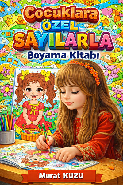 Enine Boyuna Eğitim Çocuklara ÖZEL Sayılarla Boyama Kitabı (72 Tam Sayfa)