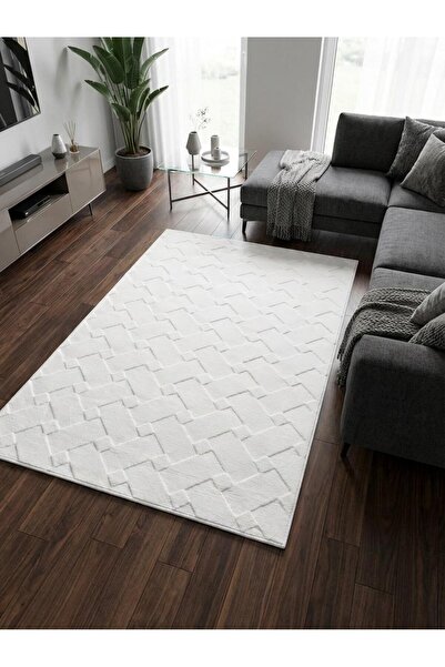 NaRStore Home Rölyef Krem Renk Modern Yıkanabilir Salon Oturma Odası Koridor ...