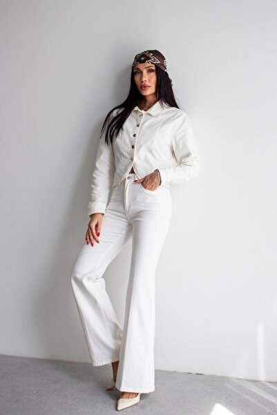 Narin Studios Σετ με παντελόνι ισπανιόλικου στυλ και τζιν μπουφάν με οβάλ κόψιμο