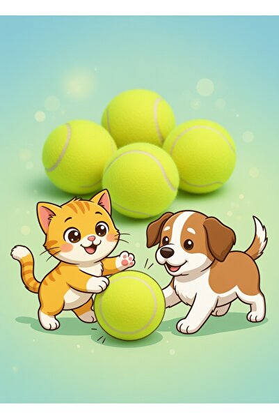 Zivvo 6’lı Tenis Topu Seti | Tüy Toplama, Evcil Hayvan Oyuncağı, Kurutma Maki...