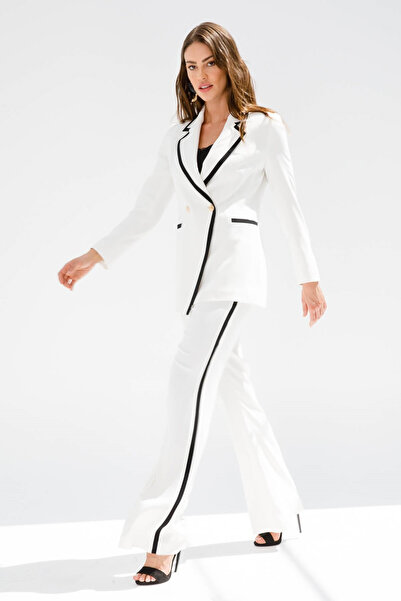 Moda İlgi Γυναικείο παντελόνι σε στυλ γραφείου με κομψές πλαϊνές λωρίδες και ...