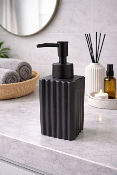 NEWNOW Σαπουνοθήκη Ribera ριγέ μαύρη – Μοντέρνο διακοσμητικό αξεσουάρ μπάνιου...