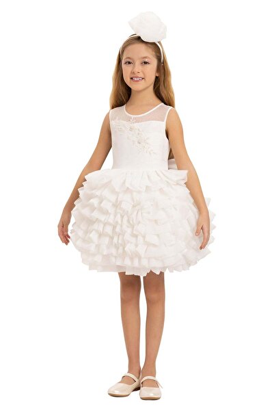 Pamina Girl's Dress 3-7 Years Ecru