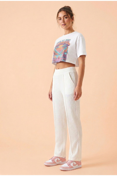 just wear zt High Waist Stitched Detail Fit Pants – Casual & Stylish Comfortable Cut