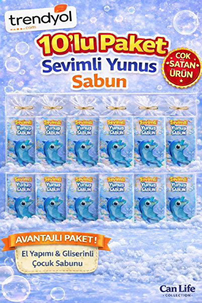 shop Sevimli Yunus Sabun 10’lu Paket | El Yapımı Gliserinli Çocuk Sabunu | Do...