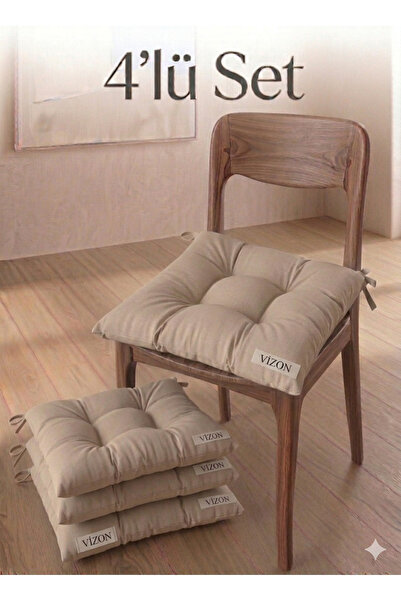 Mirayra Tekstil Modern 4’lü Sandalye Minderi Takımı - Minder Seti (40x40 cm)