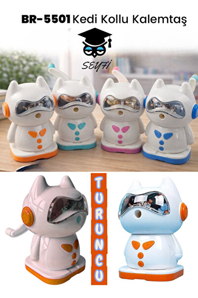 SEYFİKİRTASİYE Pen Sharpener with Handle Designed as a Cat Model Figure Desig...