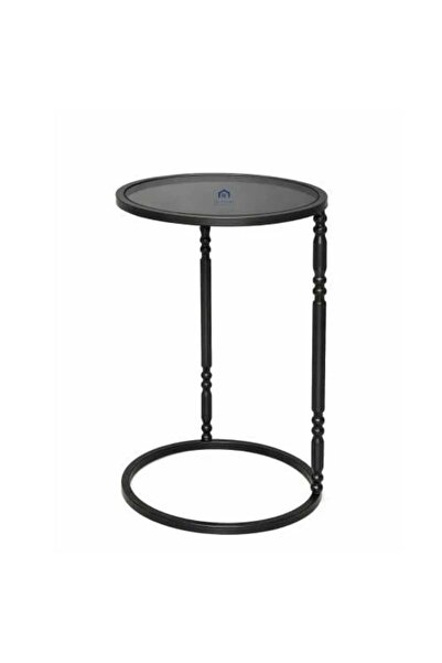 Telal Luxury Black Glass Top Service Table
