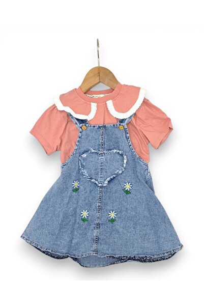 voyyo kids baby Kız Bebek Yazlık Kot Jile ve T-shirtlü 2'lü Takım, 6-9-12-18-...