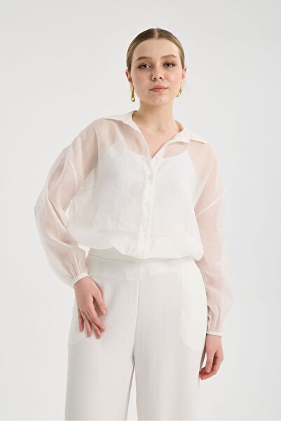 sumoda Γυναικείο άνετο διαφανές καλοκαιρινό πουκάμισο