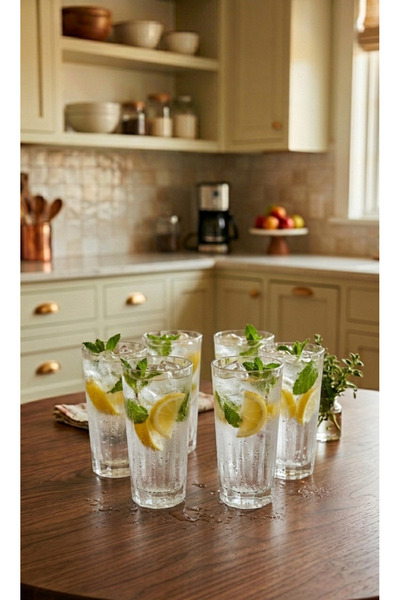 AR HOME 6 Pieces Soft Drink Crystal Glass Set