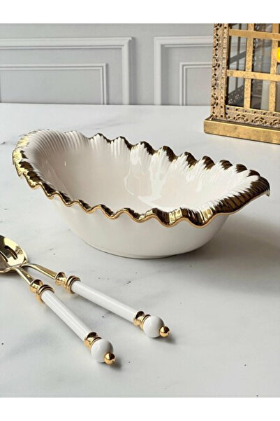 ROY KING Sofia Gold Oval Salata Kase 33cmx21cmx7cm