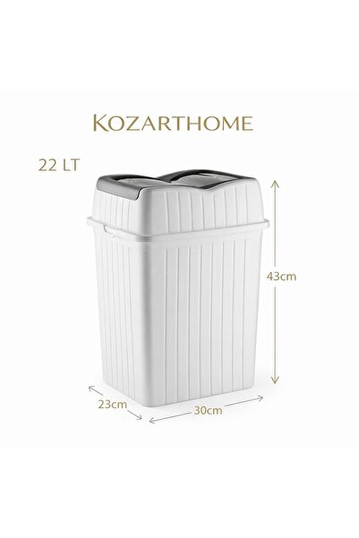 kozarthome 22 Litre Plastik Sallanır Kapak Mutfak Tezgah Altı Çöp Kovası