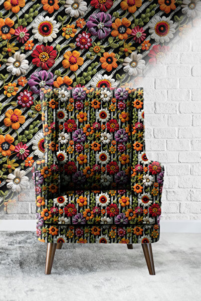 Vagonik Bahar-01 3D Ψηφιακά Εκτυπωμένο Ύφασμα Ταπετσαρίας Καναπέ Υψηλής ποιότ...