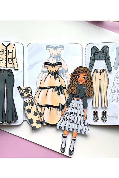 JACA Paper Doll Kes-Yapıştır-Oyna Süslü Kız İnce Motor Becerisi Oyunu