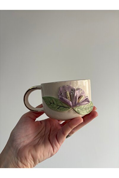 RinaSeramik Çiçekli Seramik Mug