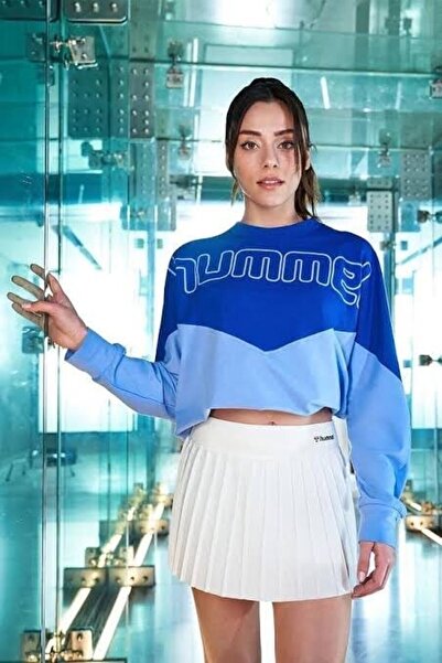 ALPHALETE Hummel Kadın Beyaz Tenis Eteği Pileli, İçi Taytlı Regular Fit Mini Boy