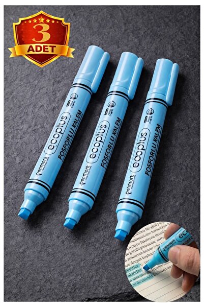 Artlantis Light Blue Highlighter Pen Neon Colored 3 Pieces Cut Tip 1-5mm Mark...