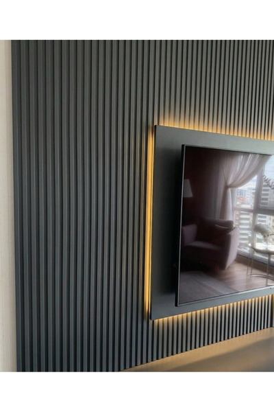 Profilse ANTRASİT Mdf duvar paneli lambri vestiyer tv ünitesi ahşap 12x280 cm