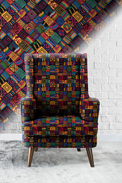 Vagonik Ύφασμα ταπετσαρίας καναπέ Ethnic-2 με τρισδιάστατη ψηφιακή εκτύπωση, ...