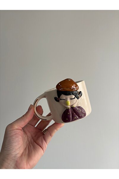 RinaSeramik Kızlı El Yapımı Seramik Mug