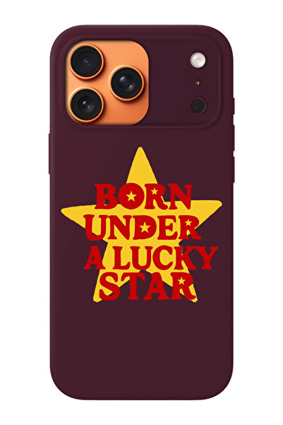 shoptocase iPhone 17 Pro Uyumlu Lucky Star Desenli İçi Süet Lansman Telefon K...