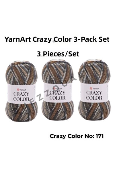 Yarnart Σετ Crazy Color 3 τεμαχίων Νήμα Πλεξίματος Χειροποίητο Μαρμάρινο Νο: 110
