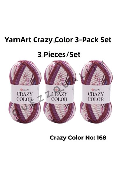 Yarnart Σετ Crazy Color 3 τεμαχίων Νήμα Πλεξίματος Χειροποίητο Μαρμάρινο Νο: 110