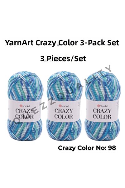 Yarnart Σετ Crazy Color 3 τεμαχίων Νήμα Πλεξίματος Χειροποίητο Μαρμάρινο Νο: 110