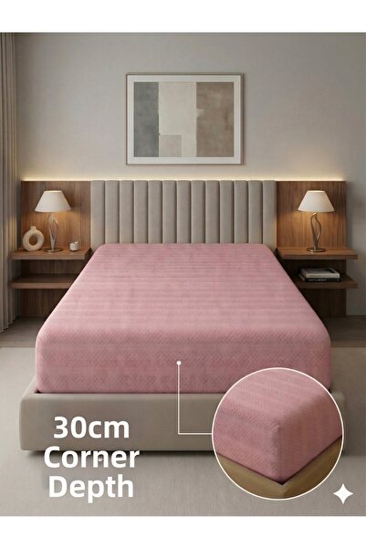 Miabella Home 100% βαμβακερό ελαστικό σεντόνι διπλού κρεβατιού με μαλακή υφή,...