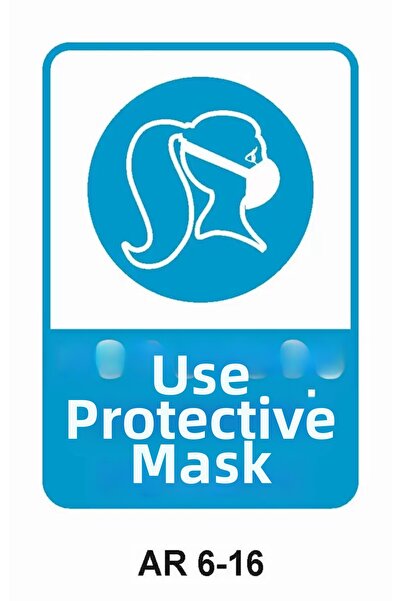 Outdoor One Use Protective Mask Women Figure Work Safety Warning Sign 1 Piece...