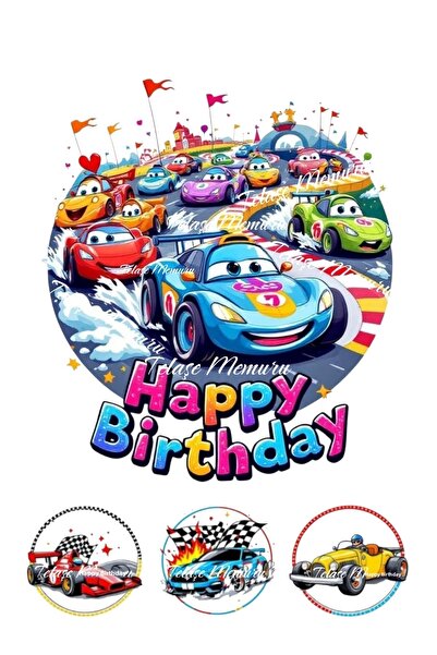 telaşe memuru Lightning Mcqueen Racing Cars Cake Topper Cake Printing Cake Of...