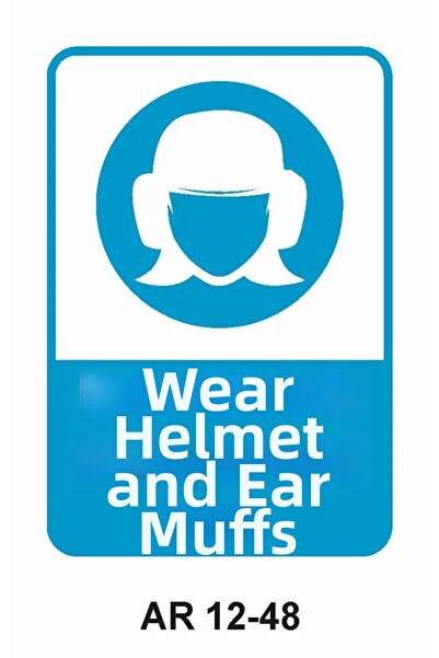 Outdoor One Hard Hat and Headset Tak Women Figure Work Safety Warning Sign 1 ...
